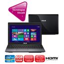 Notebook Asus F45C-VX009H com Intel® Core™ i3-3110M, 6GB, 750GB, Gravador de DVD, Leitor de Cartões, HDMI, Wireless, LED 14” e Windows 8