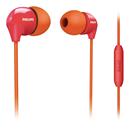 Fone de Ouvido Headset Philips SHE3575OP Intra-Auricular com Microfone Integrado e Botão de Chamadas - Laranja e Vermelho