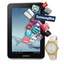 Tablet Desbloqueado Samsung Galaxy Tab 2 7.0 P3110,Tela 7”,8GB, Processador Dual Core 1.0,Câmera 3.2 e Android 4.0 + Relógio Feminino Analógico Lince