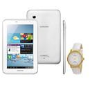 Tablet Samsung Galaxy Tab 2 7.0 P3110 ,Tela 7,0, 8GB, Wi-Fi, GPS, Bluetooth e Android + Relógio Masculino Analógico Lince - Branco
