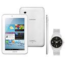 Tablet Samsung Galaxy Tab 2 7.0 P3110, Tela 7,8GB, Processador Dual Core 1.0 GHz, Câmera 3.2MP, Wi-Fi, GPS e Android + Relógio Masculino Analógico
