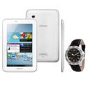 Tablet Samsung Galaxy Tab 2 7.0 P3110,Tela 7,0, 8GB, Processador Dual Core 1.0, Câmera 3.2MP,Wi-Fi,GPS e Android + Relógio Masculino Analógico Lince
