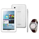 Tablet Samsung Galaxy Tab 2 7.0 P3110,Tela 7, 8GB, Processador Dual Core 1.0, Câmera 3.2MP, Wi-Fi, GPS e Android + Relógio Masculino Analógico Lince