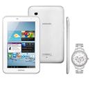 Tablet Samsung Galaxy Tab 2 7.0 P3110,Tela 7”, 8GB, Processador Dual Core 1.0, Câmera 3.2MP, Wi-Fi, GPS e Android + Relógio Feminino Analógico - Lince