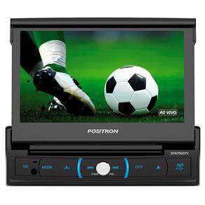 DVD Player Automotivo Pósitron SP6730DTV com Tela 7 Touchscreen Retrátil Bluetooth, Entrada USB e Rádio FM/AM