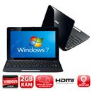 Netbook Asus 1015BX-BLK002B com AMD® Fusion C-60, 2GB, 500GB, Leitor de Cartões, HDMI, Wireless, Webcam, LED 10.1” e Windows 7