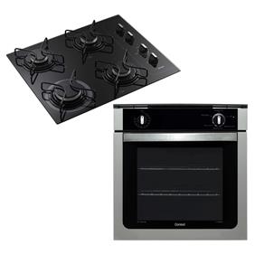 Forno de Embutir Consul a Gás COA84BR 78L 220v + Cooktop a Gás 4 Bocas Consul Facilite CD060AE Bivolt