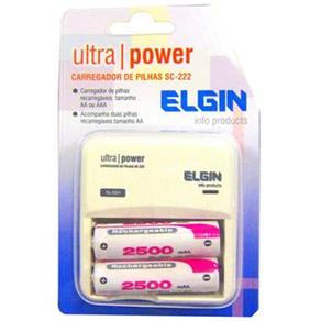 Carregador Elgin Ultra Power SC - 222 com 2 Pilhas AA - cod. 8305