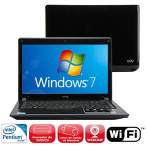 Notebook CCE BPS com Intel Pentium Dual Core T4300, 2GB, 320GB, Gravador de DVD, Leitor de Cartões, Wireless, Webcam, LED 14" e Windows 7