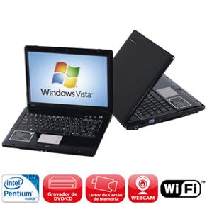 Notebook Microboard Ellite c / Intel Dual Core T2080, 1GB, HD 80GB, LCD 12 &acute; , Wireless, Gravador de DVD e Windows Vista - cod. 64385