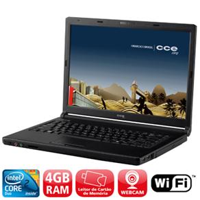Notebook CCE One Black c / Intel Core 2 Duo T5550, 4GB, HD 160GB, LCD 14.1 &acute; , Webcam, Leitor de Cart&atilde;o, Wireless e Windows + Mochila - cod. 65052