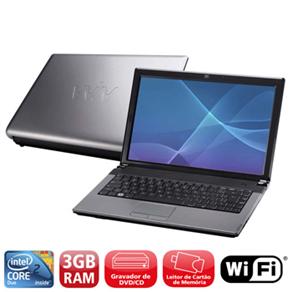 Notebook CCE XBE - 332 c / Intel Core 2 Duo T5800, 3GB, HD 320GB, LCD 14.1 &acute; , Leitor de Cart&atilde;o, Wireless e Windows - cod. 65739