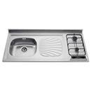 Pia c/ Cooktop a Gás 2 Bocas Tramontina Cuba a Esquerda 93710/103 - 120x55 cm