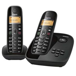 Telefone s / Fio Gigaset Siemens A495 Preto c / Viva - voz, Secret&aacute;ria Eletr&ocirc;nica, Id. de Chamadas + Ramal - cod. 223779
