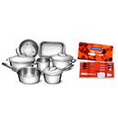 Conjunto de Panelas Tramontina Allegra Inox - 7 Peças + Jogo p/ Torta Tramontina Laguna Inox - 7 Peças
