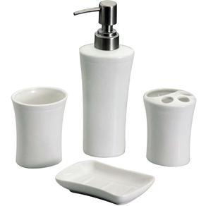 Jogo de Banheiro Bon Gourmet Fleur c/ 4 Peças - Branco