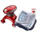 Aparelho de Pressão G-Tech Automático de Pulso BP3AF1-3 + Massageador Portátil G-Tech Handy Power - Vermelho