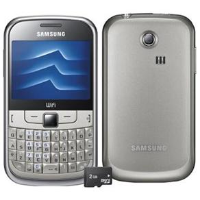 Celular Desbloqueado TIM Samsung Chat 335 Prata Champanhe QWERTY, WI - FI, Sistema Opera Mini, C&acirc;mera 2MP, Bluetooth, MP3, R&aacute;dio FM, Fone e Cart&atilde;o 2GB - cod. 307379