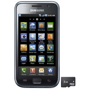 Celular Desbloqueado TIM Samsung I9000B Galaxy S c/ Câm.5MP, Android 2.1, 3G, Wi-Fi, TV Digital ,GPS, Touch, MP3, FM, Bluetooth, Fone e Cartão 2GB 