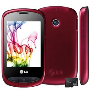 Celular Desbloqueado LG Wink Style T310 Vinho c/ Câmera 2MP, Rádio FM, MP3 Player, Touch Screen, Bluetooth, Fone de Ouvido e Cartão 2GB