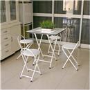Conjunto de Mesa Metalmix Madeira com 4 Bancos Articuláveis - Branco