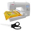 Máquina de Bordar Janome com 1 Agulha - MC200E + Tesoura Multiuso 7" Tramontina