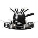 Conjunto p/ Fondue Euro Home Designer HH7879A Preto/Inox c/ Base Giratória - 23 Peças