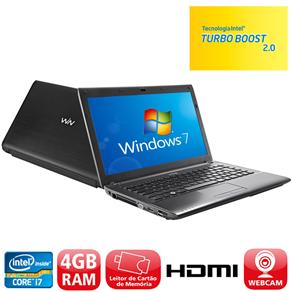 Notebook CCE 745B c/ Intel Core-i7 2630QM, 4GB, 500GB, Gravador de DVD, Leitor de Cartões, HDMI, Wi-Fi, Webcam, LED 14" e Windows 7