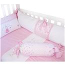 Conjunto para Berço Tribeca Padrão Americano com Princesa Pintada à Mão Rosa/Branco - 9 Peças