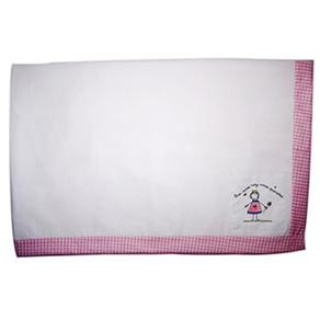 Manta de Pique Tribeca c / Princesa Pintada &Atilde; M&atilde;o - Rosa / Branco - cod. 345611