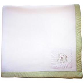 Manta Soft Tribeca c / Animais Bordados - Verde / Branco - cod. 345640