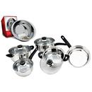 Conjunto de Panelas c/ Tampa de Vidro Richwell BK0495 c/ 5 Peças + Escorredor de Arroz Euro Home IN9307
