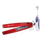 Prancha GA.MA Italy Ceramic Infrared + Escova Dental Elétrica TechLine Adulto EDA-01