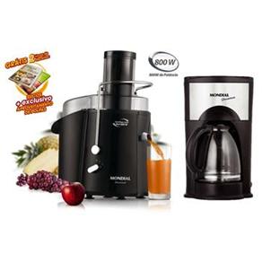 Super Centr&iacute;fuga Mondial CF - 03 Preta - 800 W + Cafeteira El&eacute;trica Mondial C - 06 - cod. 1000007872