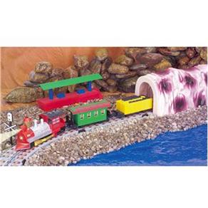 Mini Locomotiva Braskit Expresso Eletrico 560 - 7 - Vermelho e Prata - cod. 360505