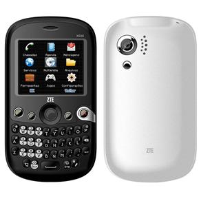 Celular Desbloqueado Claro ZTE X630 Branco/Preto QWERTY c/ Câmera, Rádio FM e Fone de Ouvido