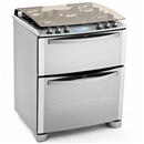 Fogão Electrolux 5 Bocas i.Kitchen 76DIX c/ Duplo Forno, Grill, Timer e Painel Touch Screen - Inox