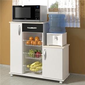 Balc&atilde;o para Micro - ondas c / Fruteira Big Domus 537071 - Preto / Branco - cod. 37612