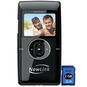 Filmadora Digital Newlink HD Slim VC105 Platinum Preto HD ( 1280x720 ) , Zoom Digital 4x e LCD 2.0 &acute; + Cart&atilde;o SD 2GB - cod. 274510