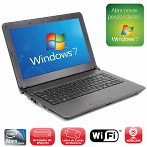 Notebook Positivo Unique N3100 com Intel Atom D425, 2GB, 320GB, Gravador de DVD, Leitor de Cartões, Wireless, LED 14´´ e Windows 7 Starter Original - Notebook 377879