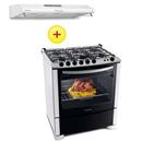 Fogão Electrolux 6 Bocas Celebrate 76SM + Depurador de Ar Electrolux DE80B - 80 cm - Branco
