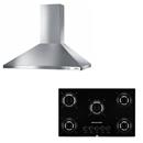 Cooktop a Gás 5 Bocas Brastemp Ative! BDD75AE + Coifa de Parede Brastemp Ative! 90cm BAI91 - Inox