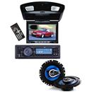 DVD Player Automotivo GT Sound GT7701X c/ Monitor 7", Sintonizador de TV e Entrada USB + Par de Alto-Falantes H-Buster 6" BSLT 633U Triaxial