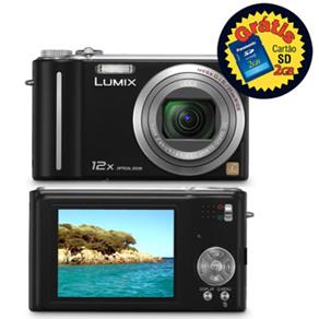 C&acirc;mera Digital Panasonic DMC - ZS1PU Preto c / 10.1MP, Zoom &Oacute;ptico 12x, LCD 2,7 &acute; , Reconhecimento de Faces e Cart&atilde;o 2GB - cod. 17102