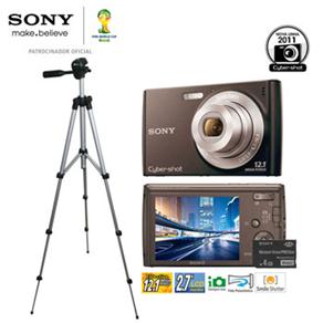 C&acirc;mera Digital Sony Cyber - shot DSC - W510 / B Preta 12.1 MP, LCD 2.7 &acute; , Foto Panor&acirc;mica, Smile Shutter + Cart&atilde;o MS 4GB + Trip&eacute; Targus com 3 posi&ccedil;&otilde;es - cod. 1000021434