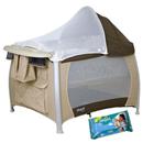 Berço Desmontável Burigotto Magia - Brown + Lenços Umedecidos Pampers c/ 50 Unidades