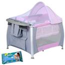 Berço Burigotto Magia Rosa - ref. IXBE5033 + Lenços Umedecidos Pampers c/ 50 Unidades