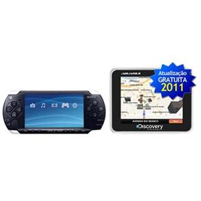 Playstation Port&aacute;til 3000 / 3010 - Sony + Navegador GPS Aquarius Discovery Channel c / Tela Touchscreen de 3.5 &acute; Ultra Slim e Alerta de Radares - cod. 1000021964