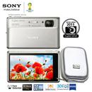 Câmera Digital Sony Cyber-shot DSC-TX100V/S Prata c/ 16.2 MP, LCD 3.5", Panorâmica 3D, Vídeos Full HD, GPS, Smile Shutter + Bolsa Prata