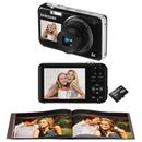 Câmera Digital Samsung PL120 Preta 14.2MP, LCD 2.7", LCD Frontal 1.5", Zoom Óptico 5x, Vídeo HD + Cartão 4GB + Fotolivro Classic*